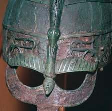 Detail of a Viking helmet from grave one at Vendel, Uppland, Sweden, 7th century Artist: Unknown