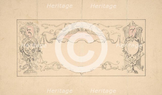 Design for Banknote or Certificate, 1830-1900. Creator: Robert William Hume.