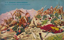 'The Gordon Highlanders. How Piper Findlater won the V.C. at Dargai', 1897, (1939). Creator: Unknown.