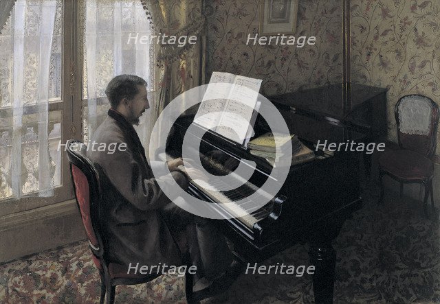 Young Man Playing the Piano (Martial Caillebotte), 1876.