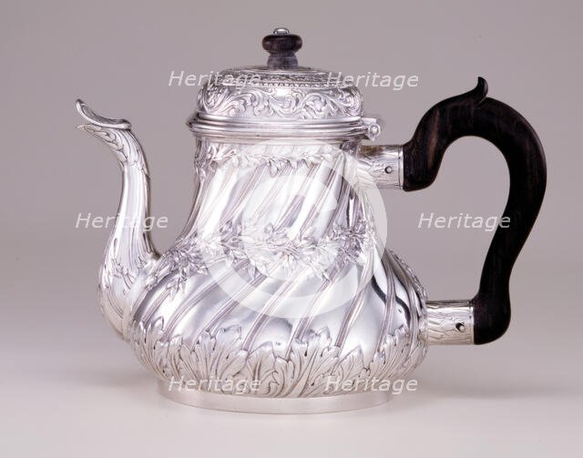 Teapot And Cover (Théière Asselin) With Portraits Of Anne Of Austria (1601-1666) ... 1754-56 Creator: Gabriel Tillet.