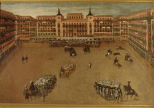 The Plaza Mayor of Madrid during a royal bullfighting party', 1664.