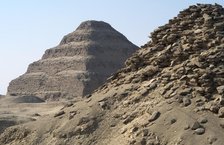 Pyramid of Userkaf (built c2490 BC) with the Djoser Pyramid in the background, Egypt, 2003. Creator: Unknown.