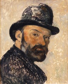 Self-Portrait with Bowler Hat , 1885-1886. Creator: Cézanne, Paul (1839-1906).