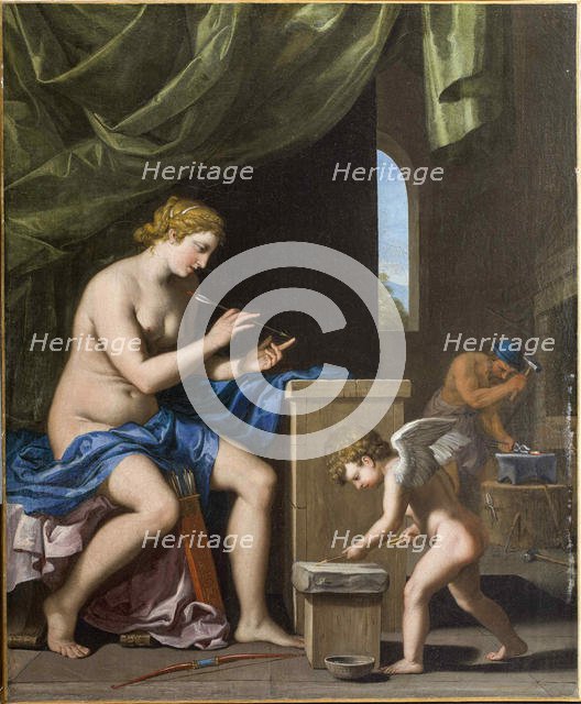 Vulcan forging the arrows for Cupid, c. 1645. Creator: Stella, Jacques (1596-1657).