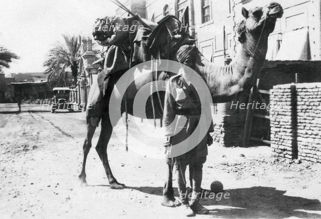 Indian camel trooper, Baghdad, 1918. Artist: Unknown