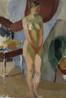 Standing Female Nude, 1918-1920. Creator: Karl Isakson.