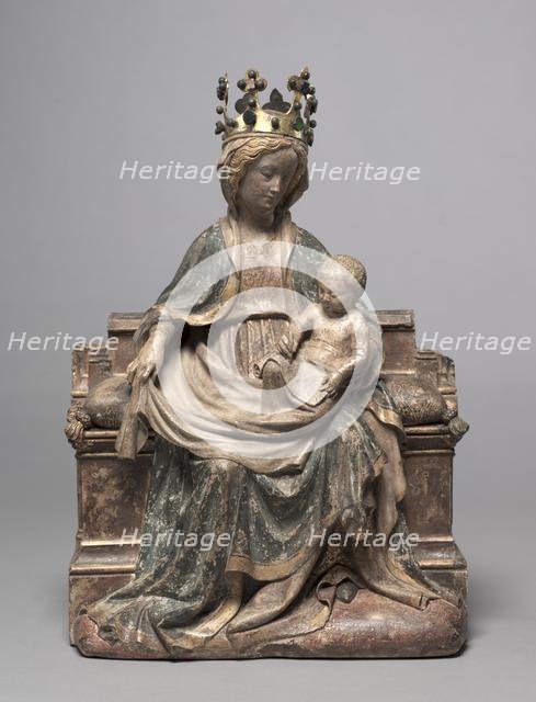 Enthroned Virgin with the Writing Christ Child, c. 1400. Creator: Unknown.