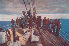 'Captain Scott's ship, the Terra Nova, entering pack ice of South Polar Regions', c1910-192, (1936)  Artist: Unknown.