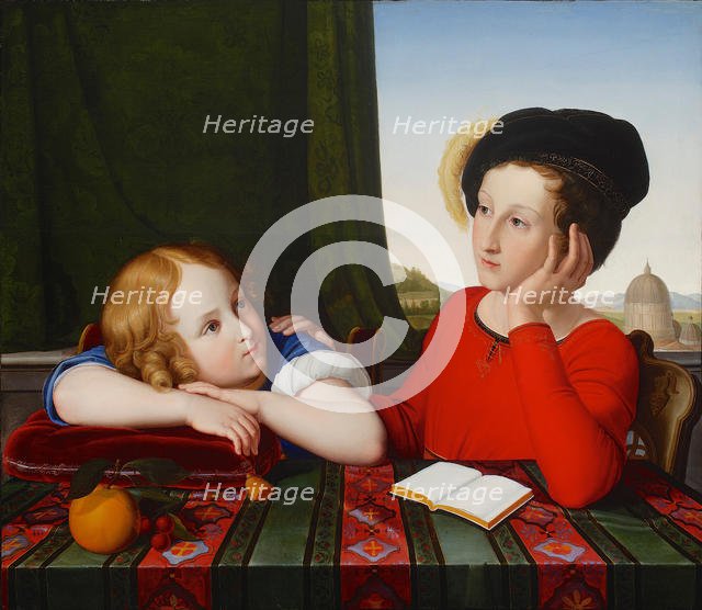 Wienczyslaw and Konstanty Potocki (Double Portrait of the Sons of a Polish Prince), 1819. Creator: Schadow, Friedrich Wilhelm, von (1788-1862).