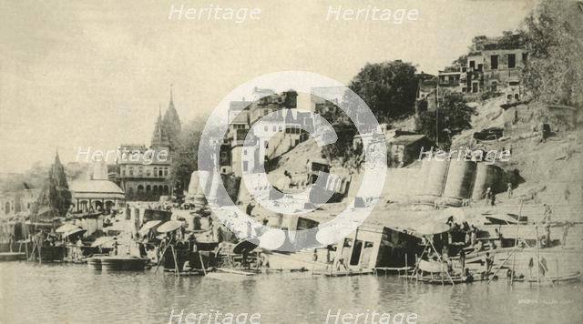 'Sindhia Ghat, Benares'.  Creator: Saeed Bros.