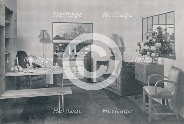 'A dining and sitting room', 1942.  Artist: Unknown.