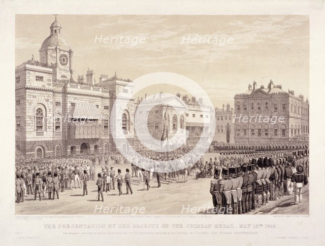 Presentation of the Crimean Medal by Queen Victoria to Colonel Sir Thomas Trowbridge, May 18th 1855. Artist: Thomas Picken