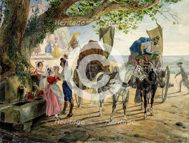 Fete in Albano, 1830-1833. Creator: Briullov, Karl Pavlovich (1799-1852).