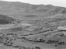 View of small valley, dry farming, Gem County, Idaho, 1939. Creator: Dorothea Lange.