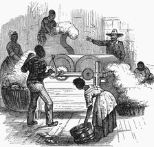 Slave labour on a cotton plantation in the southern states of America, 1860. Artist: Unknown