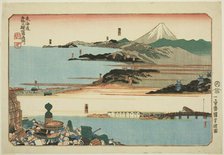 Nihonbashi, Shinagawa, Kawasaki, and Kanagawa, from the series "Famous Places on the..., c. 1830/35. Creator: Utagawa Kuniyoshi.