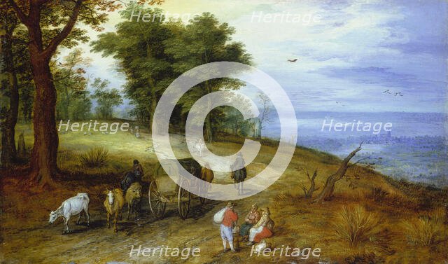 Wooded Landscape with Figures, c1605-1610. Creator: Jan Brueghel the Elder.