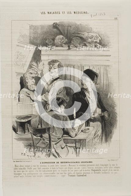 The Unsolicited Expression of Gratitude (plate 22), 1843. Creator: Charles Emile Jacque.