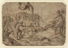 Sacrifice Scene (Gaius Mucius Scaevola?), late 16th century. Creator: Unknown.