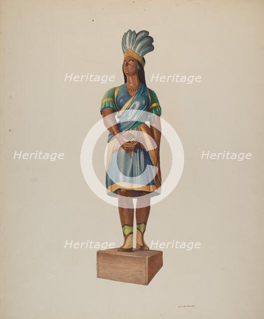Cigar Store Indian, c. 1940. Creator: Robert W.R. Taylor.