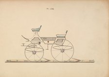 Design for 4 seat Phaeton, no top, no. 332, 1850-70. Creator: Brewster & Co.