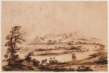 Landscape with Figures, 18th century. Creator: Unknown.