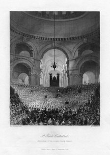 Anniversary of the London Charity Schools, St Paul's Cathedral, London, 19th century.Artist: AH Payne