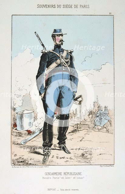 'Gendarmerie Republicaine', Siege of Paris, Franco-Prussian War, 1870-1871.  Artist: Anon