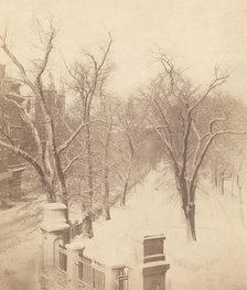 Boston Common Snow Scene, 1850s. Creator: Josiah Johnson Hawes.