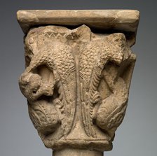 Engaged Capital with Birds and Dragons, late 1100s. Creator: Unknown.