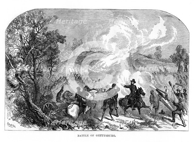 The Battle of Gettysburg, American Civil War, 1-3 July 1863, (1872). Artist: Unknown