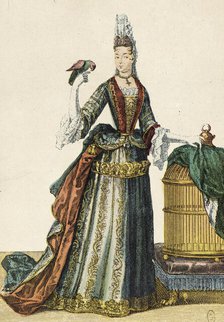 Walking and Evening Dress, between circa 1695 and circa 1702. Creator: Nicolas Bonnart.
