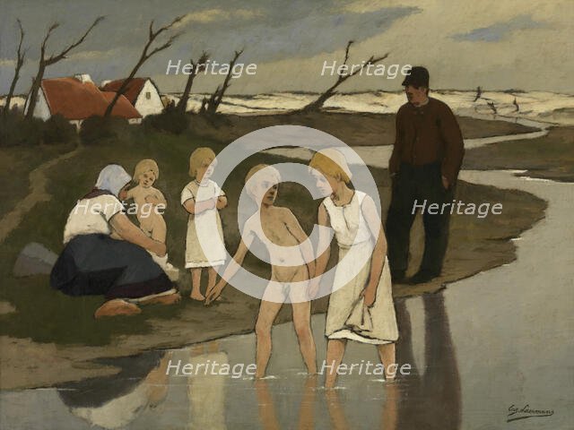 Children Bathing, c1890-1940. Creator: Eugene Laermans.