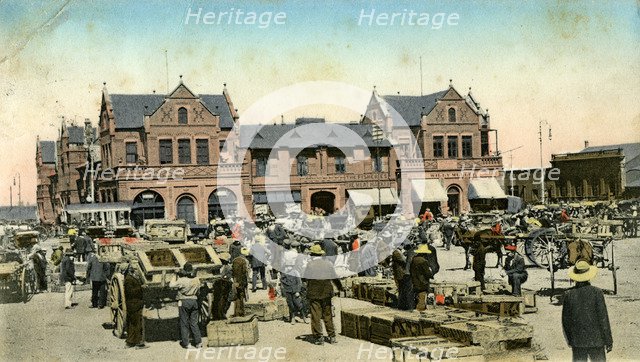 Market buildings, Johannesburg, Transvaal, South Africa, c1904.Artist: Sallo Epstein & Co