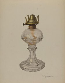 Glass Oil Lamp, 1940. Creator: Carl Buergerniss.