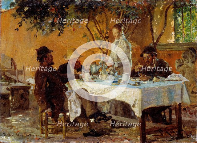 Breakfast in Sora. Artist: Krøyer, Peder Severin (1851-1909)