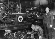 Maintenance workers with the Great Clock of Westminster, London, c1900-1919(?). Artist: Unknown