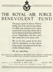 'The Royal Air Force Benevolent Fund', 1941. Creator: Unknown.