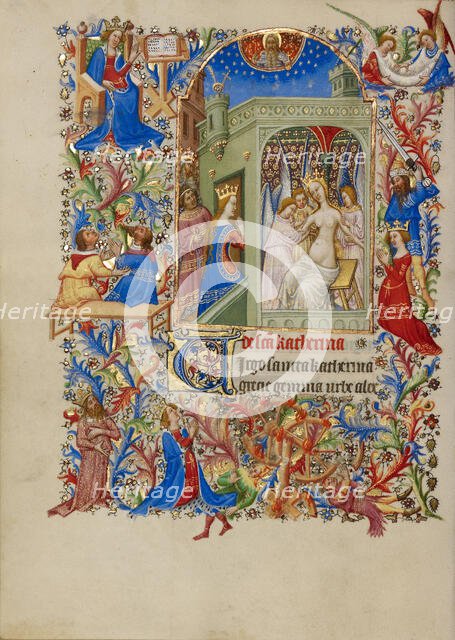 Saint Catherine Tended by Angels; Book of Hours, about 1420. Creator: Spitz Master.