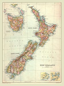 Map of New Zealand, 1902. Creator: Unknown.