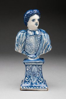 Bust of a Man, Delft, c. 1710/20. Creators: De Metalle Pot, Delftware.