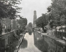 Old Canal and Dom Tower, Utrecht, Netherlands, 1895.  Creator: Unknown.