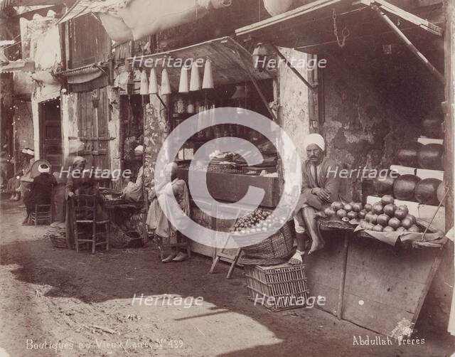 Boutiques au Vieux Caire, c1880. Creator: Abdullah Frères.