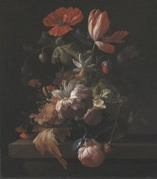 Flowers in a Bowl, 1672-1708. Creator: Elias Van Den Broeck.