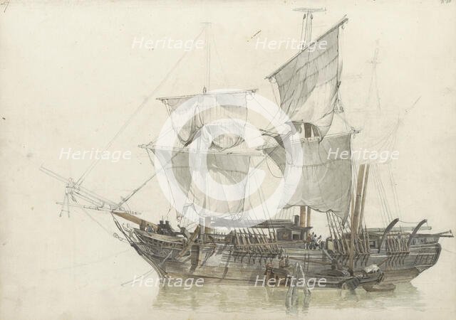 Sailing ship, 1797-1838. Creator: Johannes Christiaan Schotel.