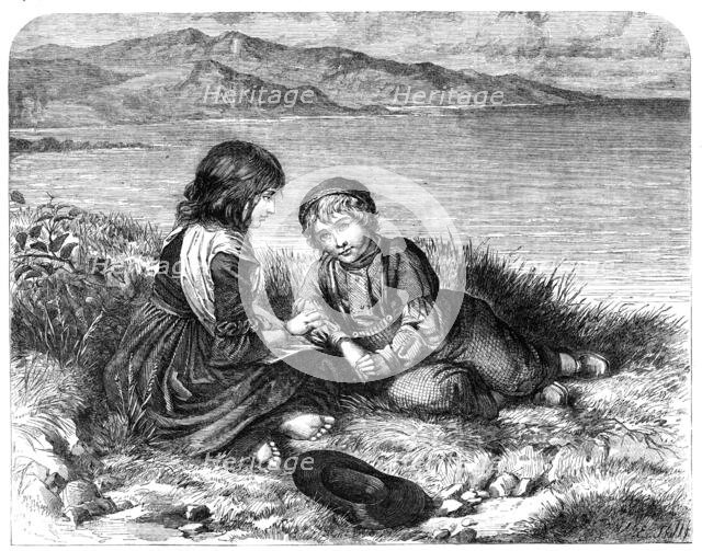 "Children of the Coast", by E. J. Cobbett, in the Exhibition of the Society of British Artists, 1862 Creator: E. Skill.