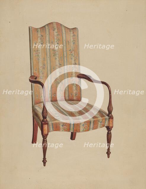 Armchair, 1936. Creator: Elizabeth Curtis.