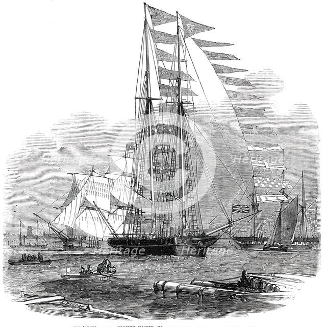 The "Titania" Schooner Yacht, built for Mr. Robert Stephenson, C.E., 1850. Creator: Unknown.