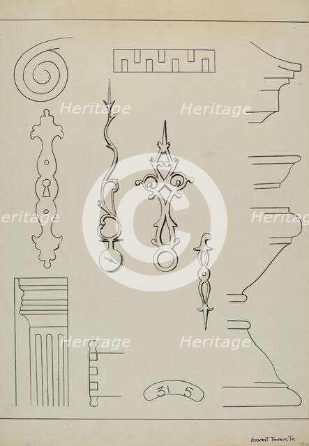 Grandfather's Clock, c. 1936. Creator: Ernest A Towers Jr.